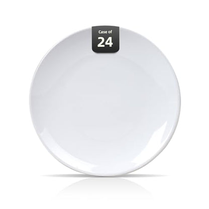 Restaurant Value, Stoneware Coupe Shape Plate 8.25", Bright White, Case of 24 - color: Bright White, size: Plate 8.25"