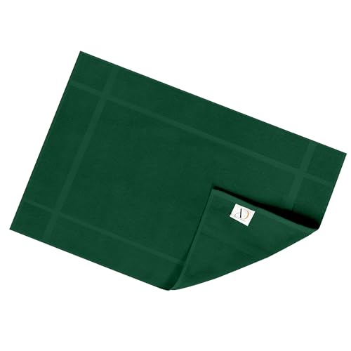 100% Cotton Bath Mat 24x17 Inches, 1350 GSM Thick Plush, Soft Absorbent, Oeko-Tex Certified, Durable Construction– Green - color: Green