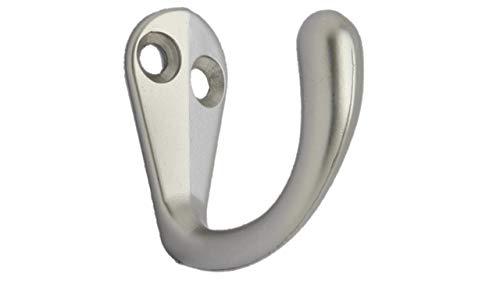 Premium Quality Single Prong Hook Hanger, Zinc Die Cast, Matte Nickel, Made in Taiwan, 25 Pack - color: Matte Nickel, size: 25 Pack