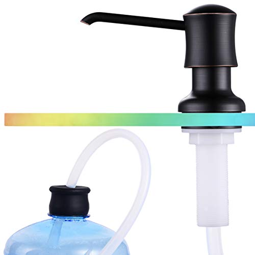 Ultimate Unicorn Sink Soap Dispenser with 40" Tube Kit, Oli Rubbed Bronze | Built-in and Reduces Refill Frequency, Simple DIY Installation, Fits 1.1–1.6 in Sink Holes, for Dish Soap or Lotion - color: Oil-rubbed Bronze, size: with Tube Kit