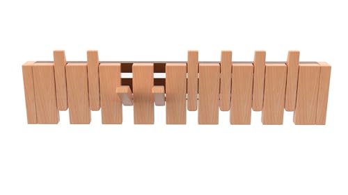 Wall Mounted Piano Key Hanger | Flip Style Hook | Entrance Wall Art Hook, Made of Oak Wood (3 Times Painted, 4 Times Polished) (Beech, 8Hooks) - color: Beech, size: 8Hooks