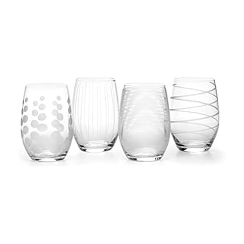 Mikasa Cheers Stemless Wine Glasses, Set of 4, 17-Ounce Clear Glasses, Durable and Elegant, Perfect for Red or White Wine, Dishwasher Safe - style: Stemless Wine Glass