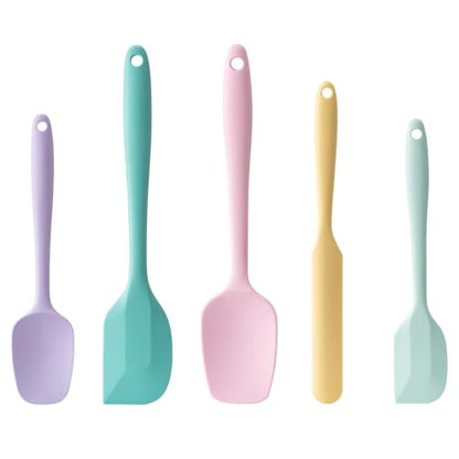 Silicone Spatula Set,5 Piece Food Grade Rubber Spatulas,Multicolor 3 | Spatulas Silicone Heat Resistant for Baking,Cooking,and Mixing High Heat Resistant Non Stick Dishwasher Safe BPA-Free - color: Multicolor 3