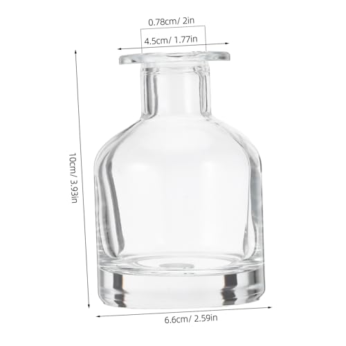 Didiseaon 2pcs Decorative Glass Oil Diffuser Bottles Essential Oil Diffuser Containers Reed Sticks - color: Transparent