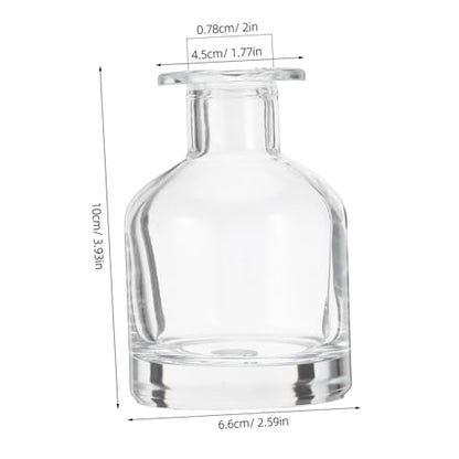 Didiseaon 2pcs Decorative Glass Oil Diffuser Bottles Essential Oil Diffuser Containers Reed Sticks - color: Transparent