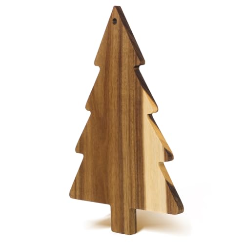 Luxshiny Christmas Tree Charcuterie Board: 15Inch Wooden Cutting Board Xmas Tree Serving Platter for Cheese Fruit Bread Snack Dessert Candy Sushi