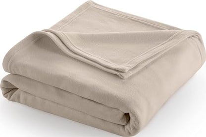 King Size Fleece Blanket | Comfy Supersoft Fleece Blanket – All-Season Light Weight Throw Blanket | Luxuriously Soft | Throw Blanket for Couch and Sofa | Machine Wash | Beige - color: Beige, size: King
