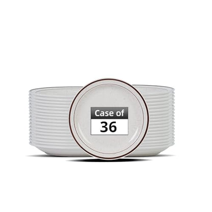 Stoneware Narrow Rim Brown Speckle, Plate 6.5", Case of 36 - color: Brown Speckle, size: Plate 6.5"