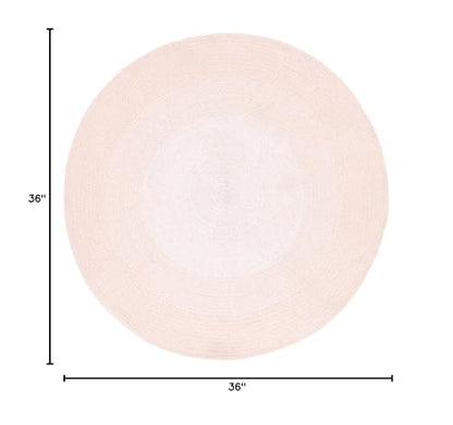 SAFAVIEH Cape Cod Collection Area Rug - 3' Round, Pink, Handmade Braided Cotton, Ideal for High Traffic Areas in Living Room, Bedroom (CAP242U) - color: Pink, size: 3' (Round)