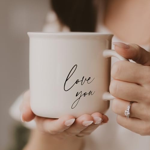 Sweet Water Decor Love You Coffee Mug, 11 oz Ceramic Cup, Dishwasher & Microwave Safe, Cute Mug for Moms, Wife & Grandma, Mother's Day & Birthday Gift Idea, For Tea & Espresso - style: Love You - Neutral