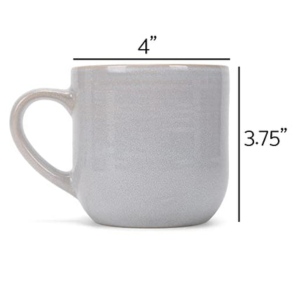 Elanze Designs Glossy Reactive Glaze Large 17 Fluid Ounce Everyday Kitchen Food Grade Ceramic Stoneware Coffee Mug Cup with Comfort Curved Handles, Set of 4, Pale Grey - color: Pale Grey