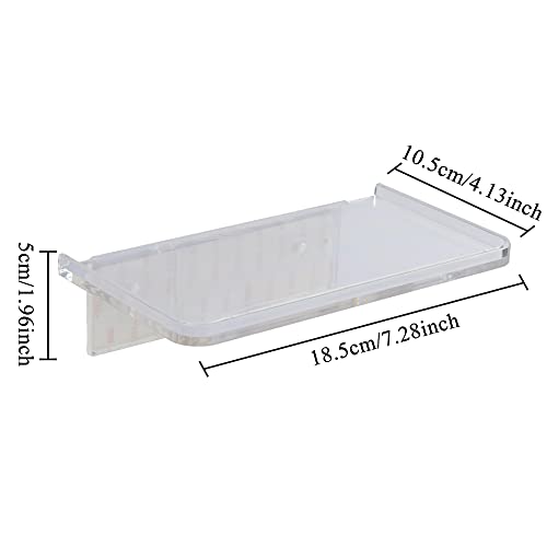Stick-on Wall Shelf - Small Wall Mounted Adhesive Clear Acrylic Shelf Phone Holder Shelves Wipes Rack for Bathroom,Kitchen,Toilet,Office - Translucent - color: Translucent
