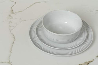 Double Line 6.25"/24 oz Cereal Bowl, Set of 6, White - color: White, size: Cereal Bowl