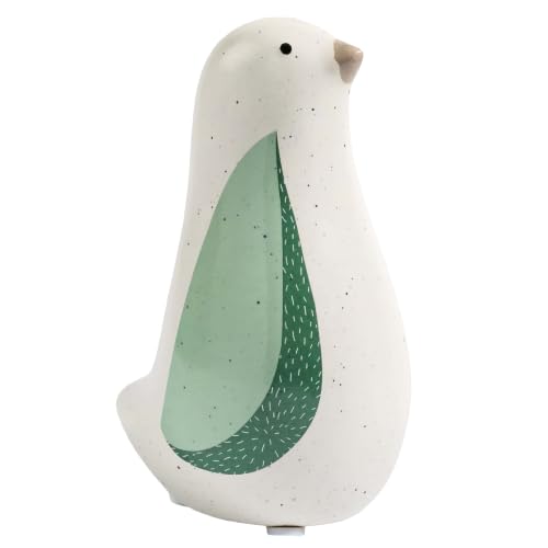 Cute Ceramic Bird Figurine with Green Leaf Wings - Charming Tabletop Ornament for Home Decor and Tea Table 5.1 Inches - color: Large Bird