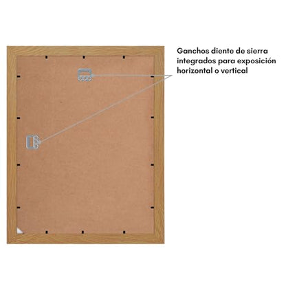 Americanflat 4x6 Collage Picture Frame with Shatter-Resistant Glass - Fits Five 4x6 Photos or Use as One 11x14 Picture Frame - Signature Collection - Collage Frames for Wall Display - Dark Oak | Overall frame size 11x14, Shatter-resistant glass, hangs ver