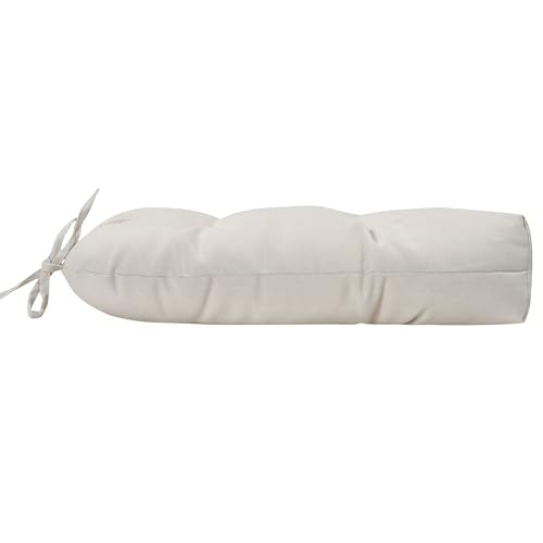 Magpie Fabrics Outdoor Tufted Seat Cushion 19"x19" Set of 2 (Cream) | Waterproof Patio Chair Pads with ties Tatami Floor Pillow for Room Garden Balcony Office - color: Cream