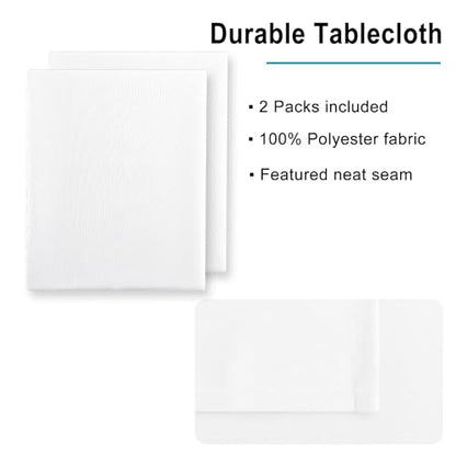 2 Pieces White Square Tablecloth, 30 x 30 Inch | Waterproof, Spillproof, Wrinkle Resistant, Washable Polyester Table Cloth for Dining Room/Restaurant/Party/Wedding/Banquet - color: White, size: 30"x30"|2 Pack