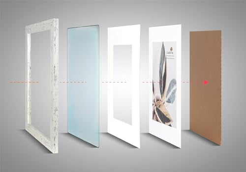 Rustic White 8x10 Picture Frame set of 2,Display 8x10 without Mat or 5x7 with Mat - color: White, size: 8x10 inches