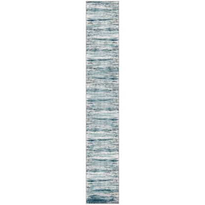 KOZYFLY Modern Abstract Hallway Runner Rug, 2.6x16 Washable Rug Runner Non-Slip Soft Striped Kitchen Runner Rugs, Print Blue Carpet Runner for Stair Entryway Bathroom Laundry Room Foyer - color: Blue, size: 2'8" x 16' (Runner)
