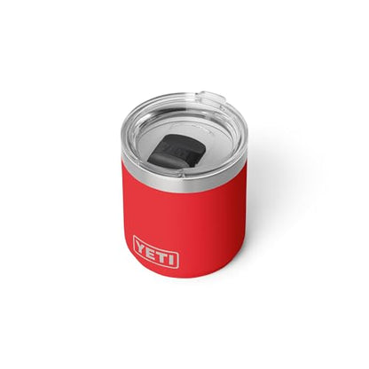 YETI Rambler 10 oz Ceramic Lined Lowball 2.0, Vacuum Insulated with MagSlider Lid, Rescue Red - color: Rescue Red