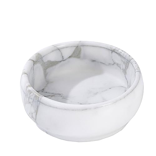 4.72 Inch Decorative Bowls, Natural Marble Decorative Bowls for Home Decor, Key Bowl, Coffee Tables Centerpiece, Soap Serving Bowl, Incense Burner, Smudge Bowl - color: White Marble