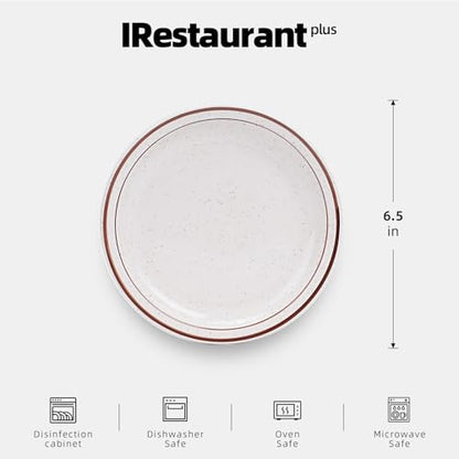 Stoneware Narrow Rim Brown Speckle, Plate 6.5", Case of 36 - color: Brown Speckle, size: Plate 6.5"