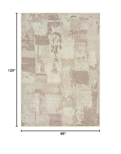 GLN Rugs Bohemian - Troy - Machine Washable Area Rug, Boho Washable, Non Slip, Low Pile Chenille Area Rug, Living Room, Bedroom, Kitchen Rug - Easy Clean (8' x 10' Abstract Tan) - color: Abstract Tan, size: 8' x 10' (Rectangular)