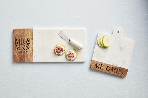 Mud Pie Small Mr And Mrs Marble Board; 9 1/2" x 7 3/4"