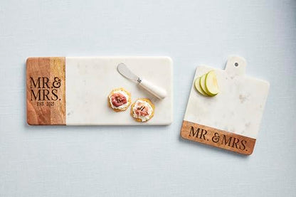Mud Pie Small Mr And Mrs Marble Board; 9 1/2" x 7 3/4"