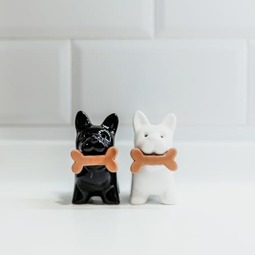 Fisura - Original salt and pepper shaker "dog". Salt and pepper set for the table in the shape of a dog. Ceramic salt and pepper shaker set. 2 pieces. 1.97 x 3.54 inches - color: Dog