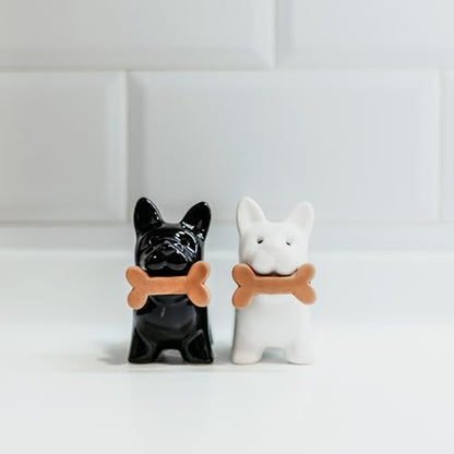 Fisura - Original salt and pepper shaker "dog". Salt and pepper set for the table in the shape of a dog. Ceramic salt and pepper shaker set. 2 pieces. 1.97 x 3.54 inches - color: Dog