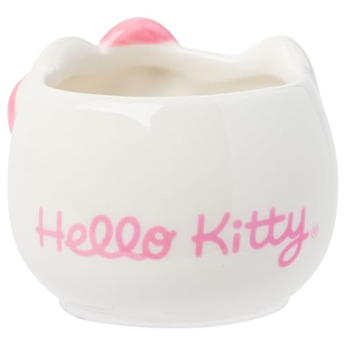 Silver Buffalo Sanrio Hello Kitty Sugar Bows, 3D Mini Cup Set, 4pk, 3.5oz | Different Color, Pack, Ceramic, Sculpted, Perfect for Cream or Milk, 0.1 Liters - color: Hello Kitty Without Handle