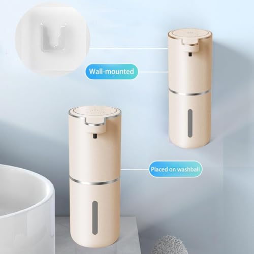 Automatic Liquid Soap Dispenser,Touchless Hand Soap Dispenser USB Rechargeabled Dispenser Electric,Wall Mounted 4 Levels Adjustable Dispenser Pump for Bathroom Kitchen Dish Soap Gold - color: Gold, style: Gel