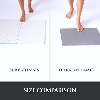 Water Stone Quick-Drying Bath Mat, Large Off-White (30.7”x23.6”), Eco-Friendly, Non-Slip, Super Absorbent Bathroom Rug, Fast Drying Floor Mat for Shower