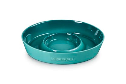 Le Creuset Stoneware Signature Oval Chip and Dip Platter, 13", Riviera - color: Riviera