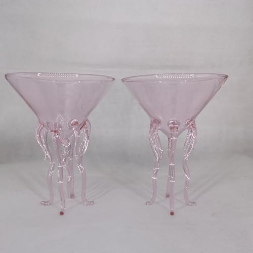 GAOGAO Octopus Cocktail Glass Creative Martini Drinkware Bar Goblet Snifters (250ML pink glass) - color: Pink (250ml), size: 8.5 Ounces
