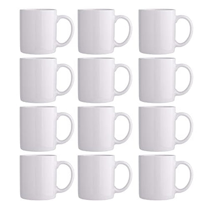 GBhome White Coffee Mugs Set of 12, 12 oz Ceramic Coffee Cups | Classic COffee Mugs for Home,Office&Restaurant,Tea/Espresso/Cappuccino. Dishwasher&Microwave Safe - color: Off White 1, size: 12 oz (12 Piece Set)