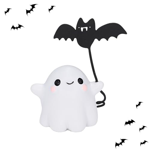 Halloween Ghost Pull Bat Statue Funny Cartoon Spooky Ornament Figurine Mini Halloween Figurine Decorations Cute Spooky Bat Statue for Home Office Car Decorations Ornament - color: Ghost Pull Bat