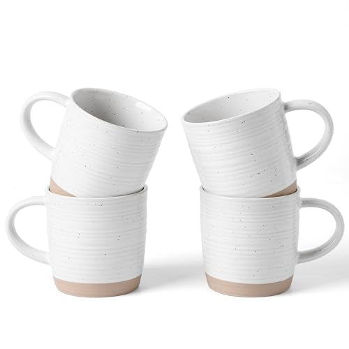 famiware Coffee Mugs Set of 4, 13 oz Mug Set, Ceramic Cup Set with Handle | Stoneware Mug for Coffee, Tea, Latte, Cappuccino, Microwave and Dishwasher Safe, Constellation Series，Polar White - color: Constellation-Polar White, size: 4 Count (Pack of 1)
