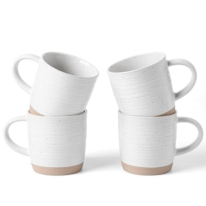 famiware Coffee Mugs Set of 4, 13 oz Mug Set, Ceramic Cup Set with Handle | Stoneware Mug for Coffee, Tea, Latte, Cappuccino, Microwave and Dishwasher Safe, Constellation Series，Polar White - color: Constellation-Polar White, size: 4 Count (Pack of 1)