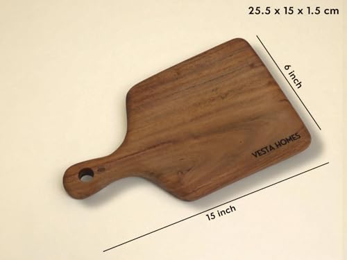 Vesta Homes Cutting Boards for Kitchen, Large Wood Chopping Board Set of 3 | Acacia Charcuterie Board, Cheese Platter | 16.5 * 12, 15 * 8, 10x6 Inches | Handcrafted in India - size: 16.5"L x 12"W, 15"L x 8"W, 10"L x 6"W