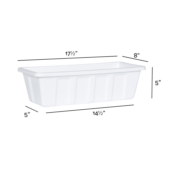 Novelty Poly-Pro Plastic Flower Box Planter, White, 18-Inch - color: White, size: 18-Inch
