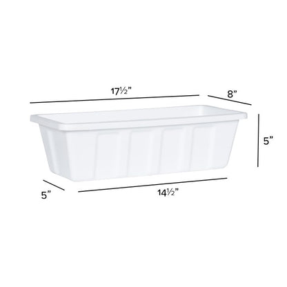 Novelty Poly-Pro Plastic Flower Box Planter, White, 18-Inch - color: White, size: 18-Inch