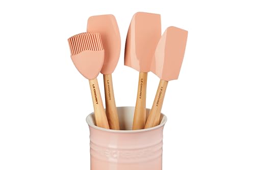 Le Creuset Stoneware & Silicone 5pc. Utensil Crock Set, Peche - color: Peche