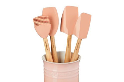 Le Creuset Stoneware & Silicone 5pc. Utensil Crock Set, Peche - color: Peche