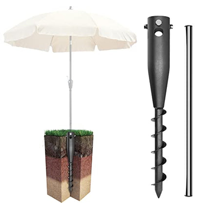 DEROFIT Portable Umbrella Base: Heavy Duty Sand Anchor for Umbrella, Flag, Christmas Tree, Fishing Rod - For Patio, Beach and Outdoor Use