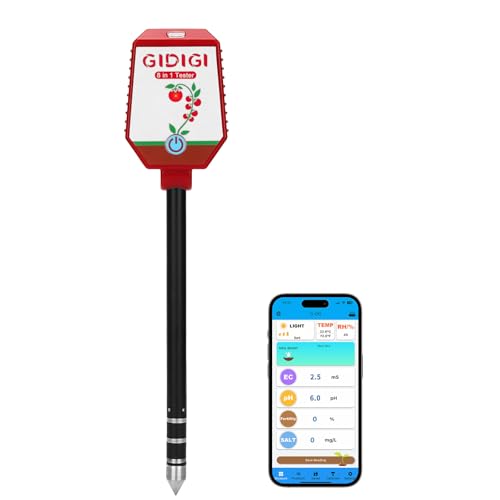Soil Moisture Meter with App Control Digital Soil Test Kit for Plants pH Sunlight Intensity Fertility Low Price Soil pH Meter Thermometer Humidity Tester for Garden Lawn Farming