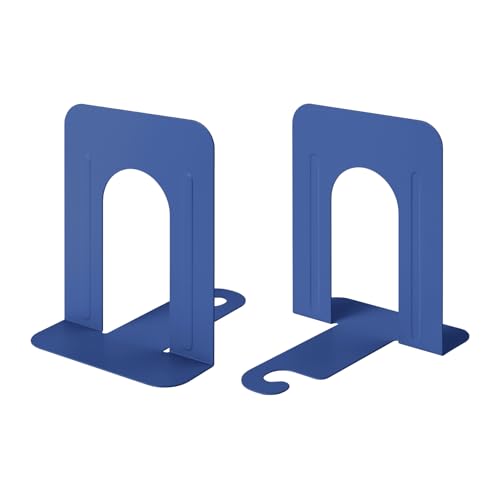 Honagu Bookends, Metal Book Ends, Bookends for Shelves, Book Holder Stopper for Heavy Books/CDs/DVDs ((1 Pair/2 Pieces, Blue) - color: Blue