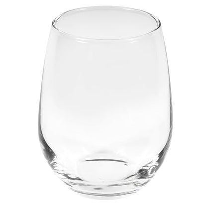 Libbey Stemless Wine Glass, Clear Crystal, 9 Ounce Capacity, Elegant Contoured Design, Set of 12