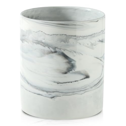 7.2 inch Large Utensil Holder for Kitchen Counter, Golden Marble Utensil Crock Spatula Holder for Countertop Cooking Tools Storage Caddy Farmhouse Kitchen Decor (Marble-Grey) - color: Marble grey, size: 7.2inch